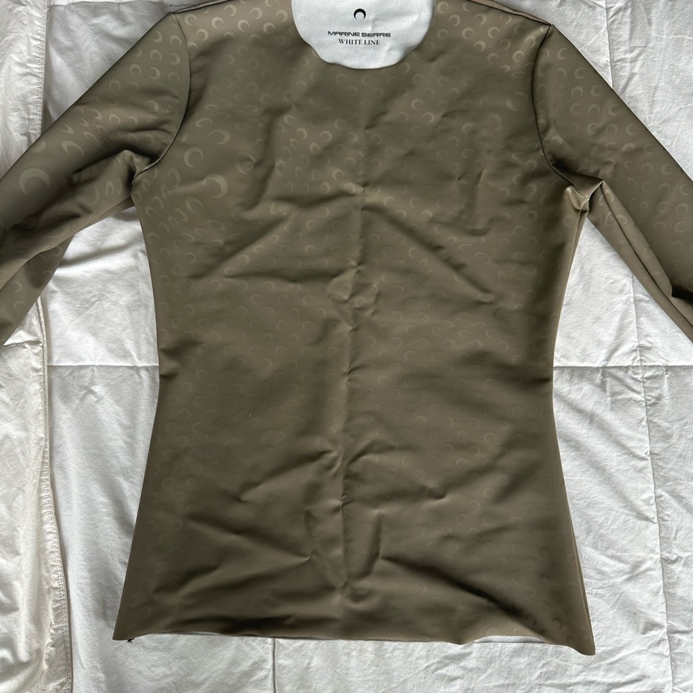 Marine Serre Long Sleeve Tee - Olive